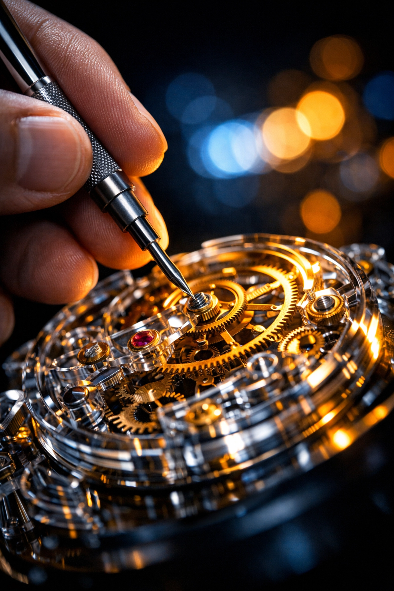 Expert technician fine-tuning gears symbolizing essential website maintenance services and site security.