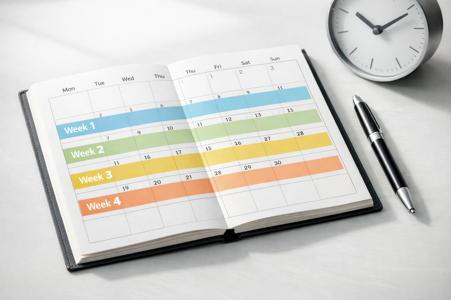 Four-week timeline calendar for setting up service bureau e-filing without EFIN