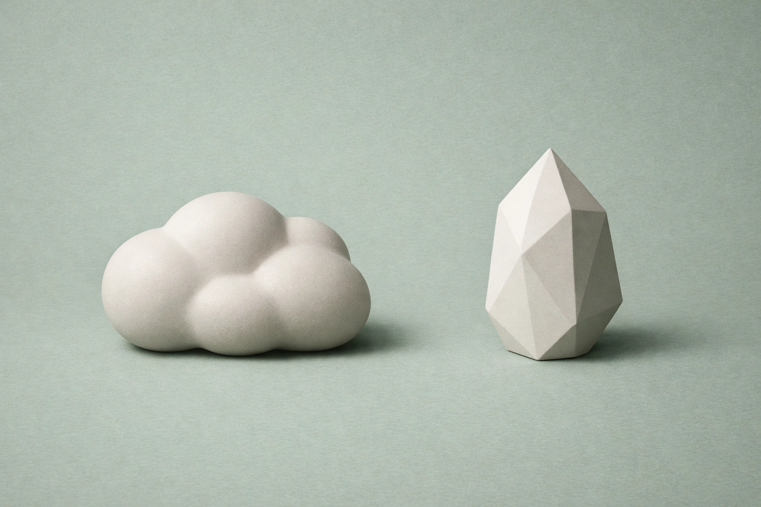 Minimalist shapes illustrating the difference between mental relaxation and physical stress symptoms.