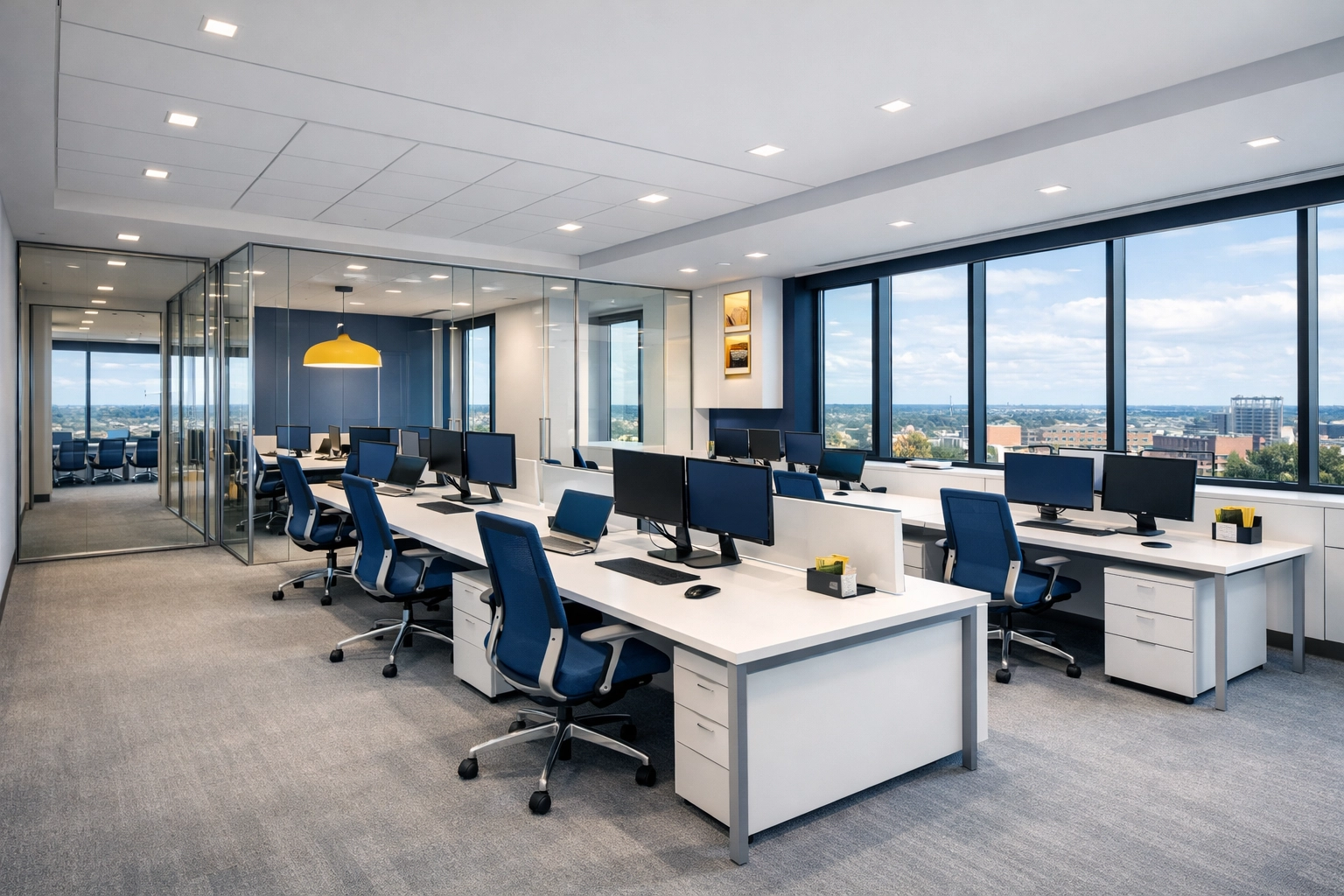 Modern sanitized commercial office in Fitchburg cleaned by professional commercial cleaning experts.