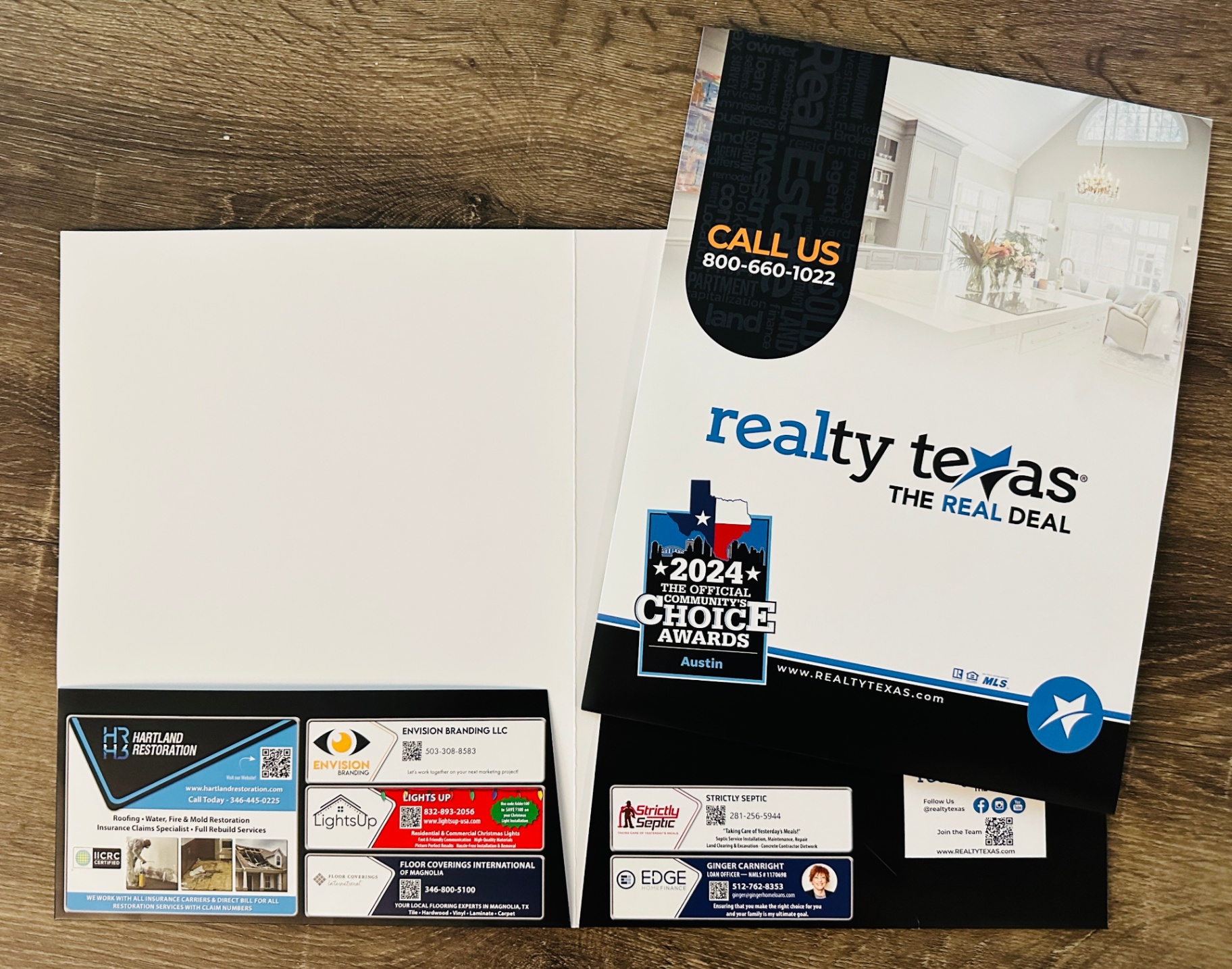 Custom Real Estate Presentation Folders for Realty Texas
