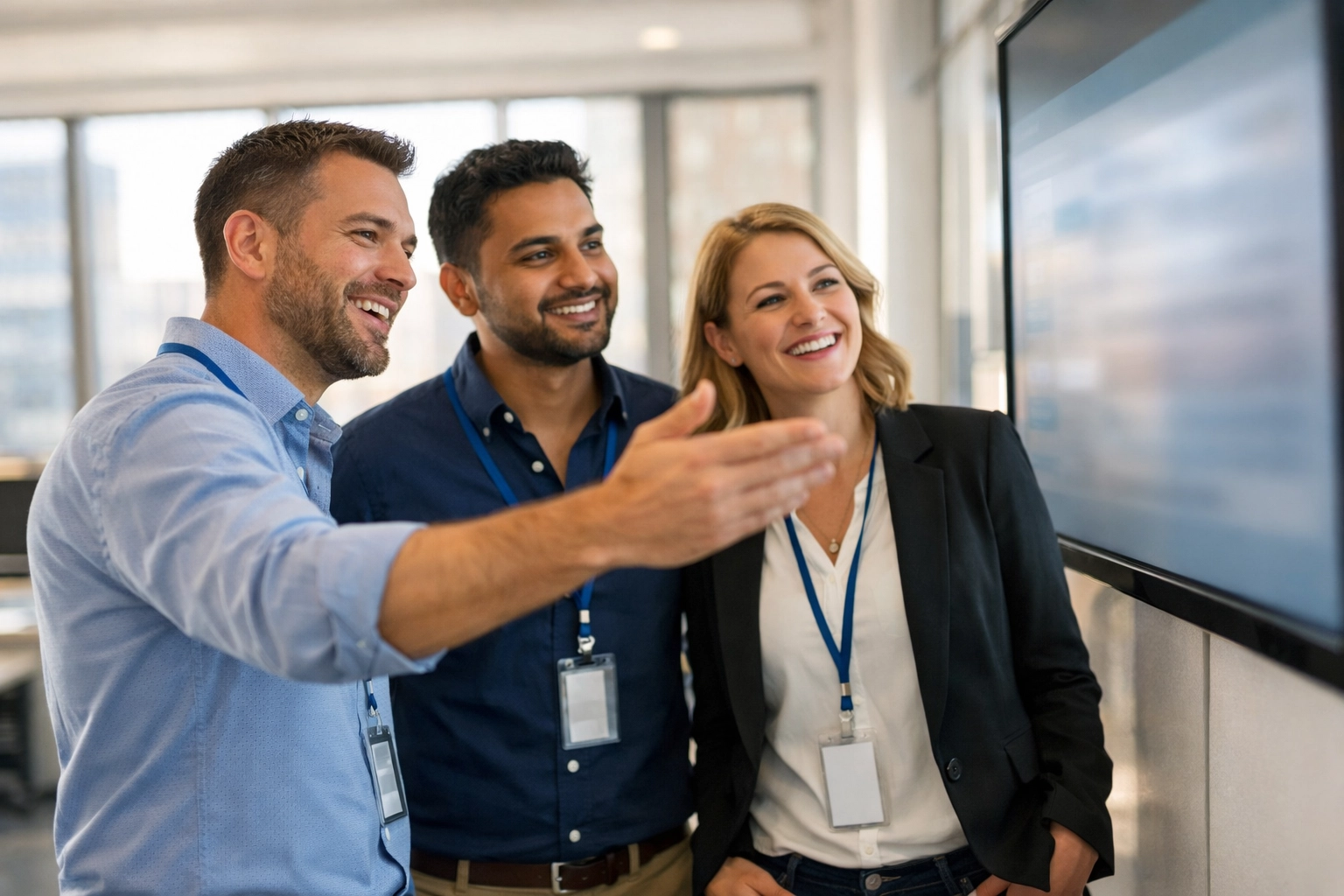 ServiceNow implementation partner consultants collaborating on ITOM and ITAM strategy in a modern office.