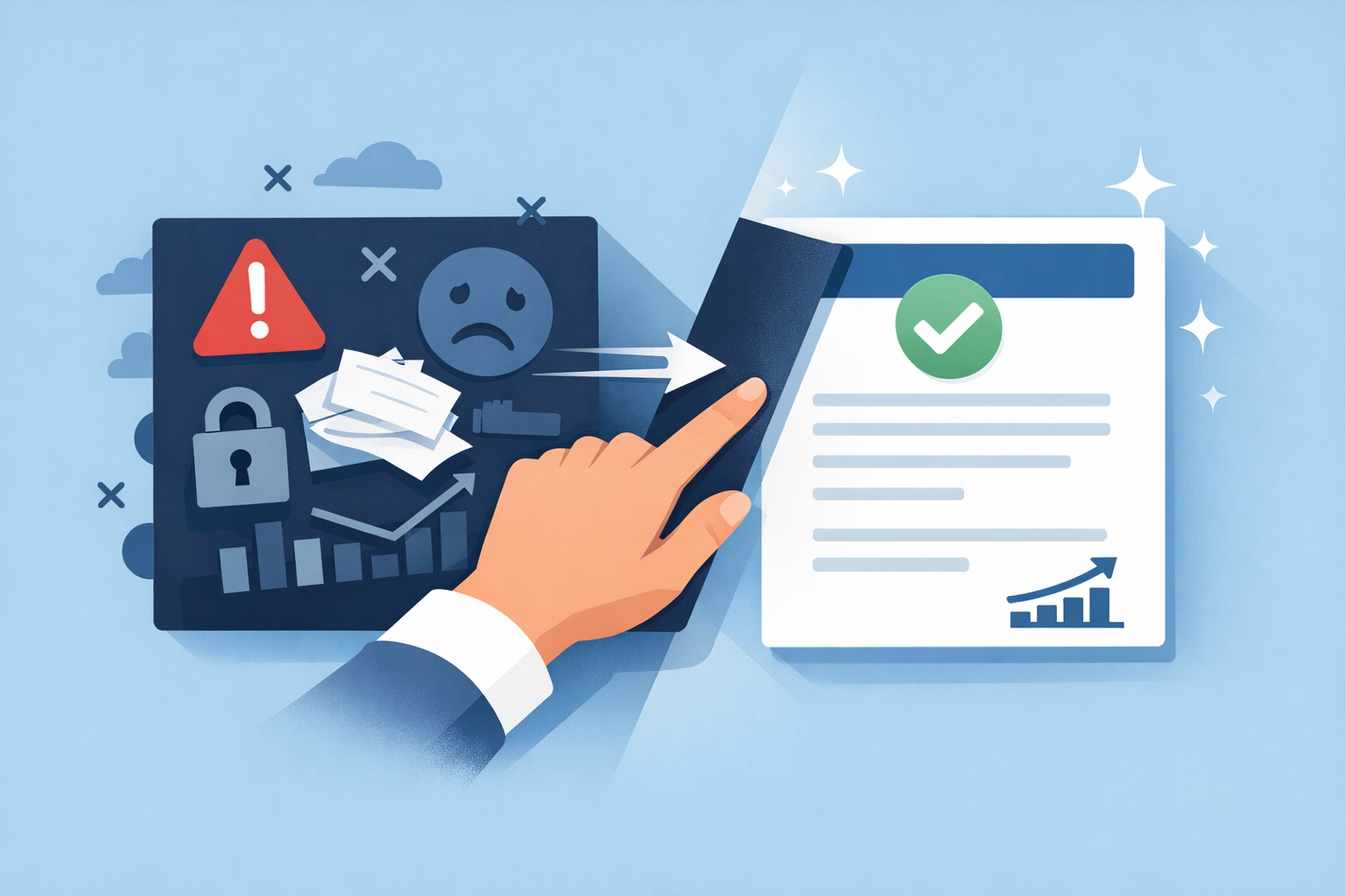 Limpieza de historial crediticio eliminando deudas negativas y registros en colección.