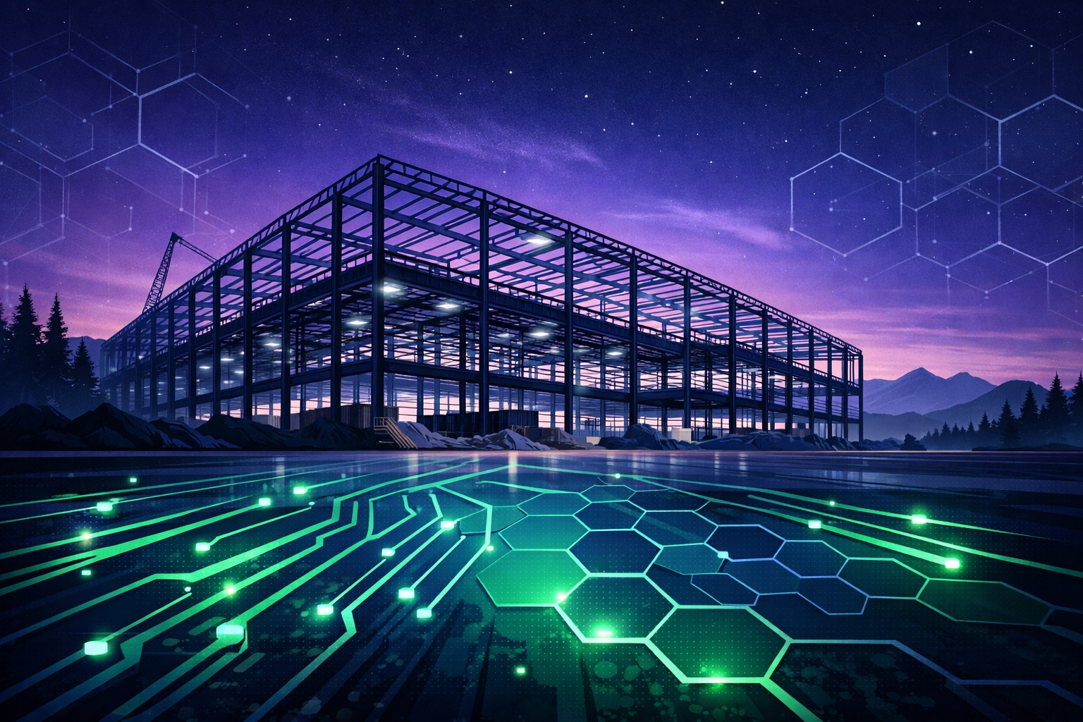 Modern warehouse construction in Wigan showing growth for a North West logistics recruitment agency.