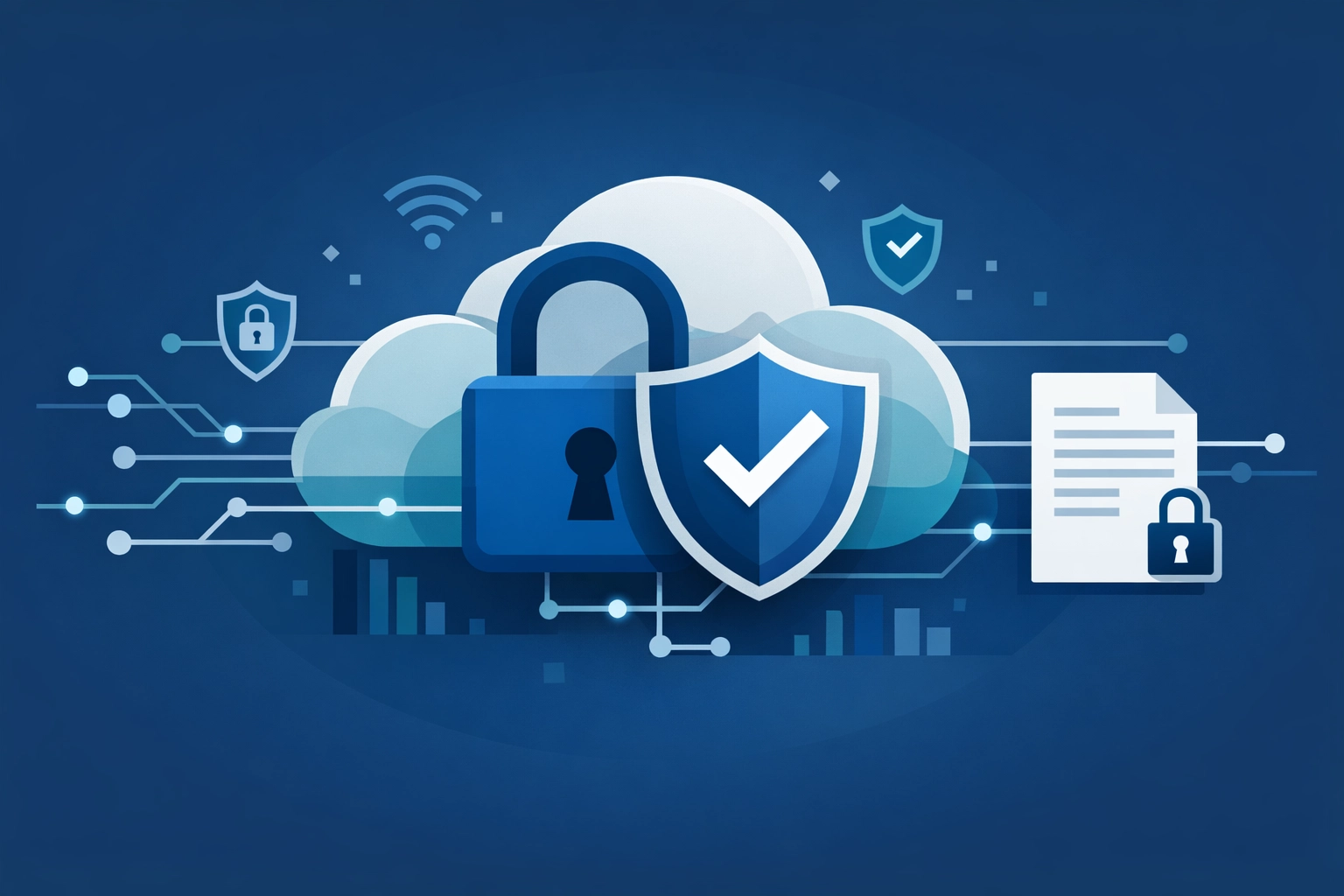 Secure padlock and shield icons illustrating safe data protection from a concierge tax pro in 2026.
