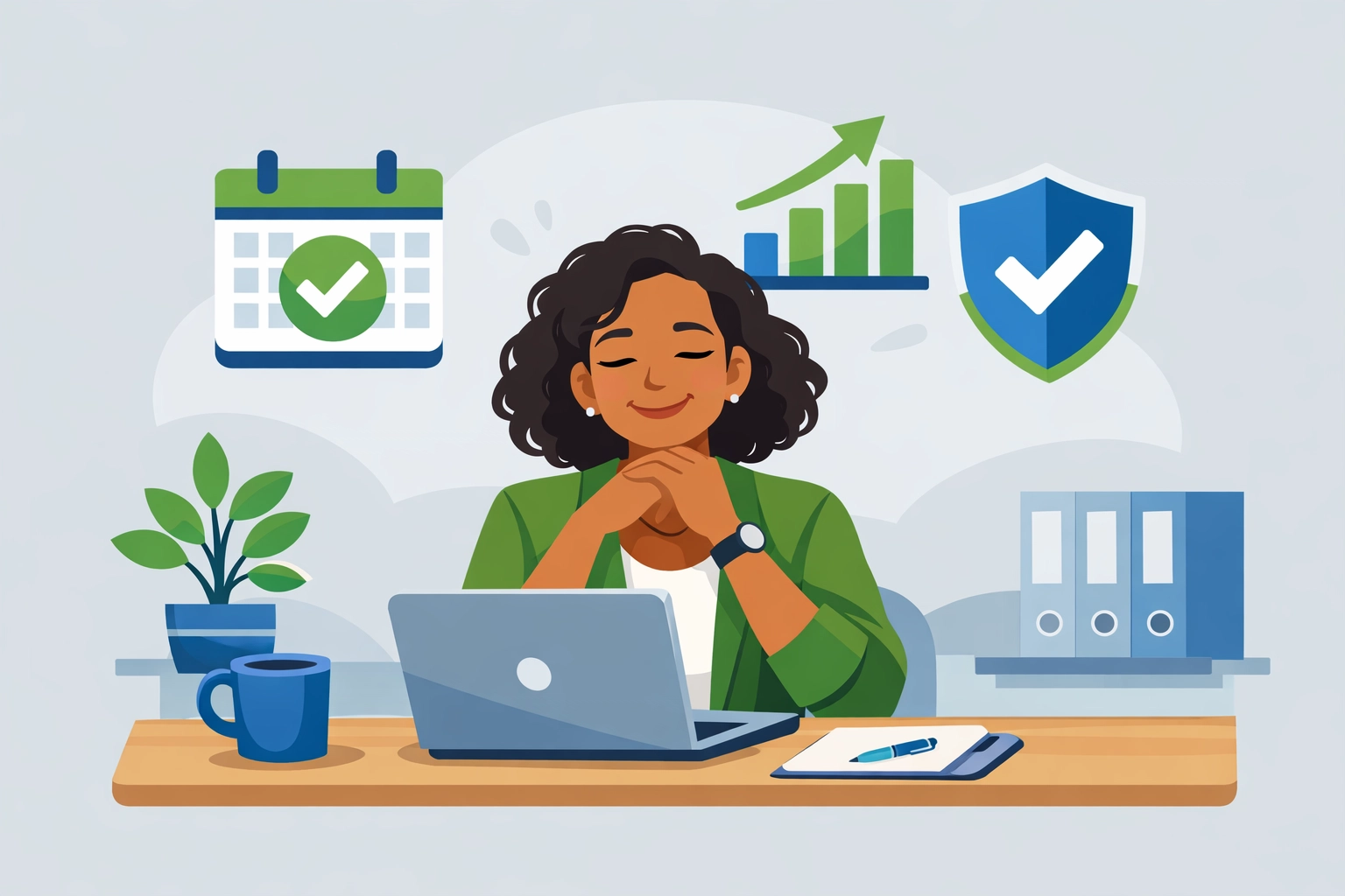 Small business owner organized for 2026 tax preparation and professional tax planning success.