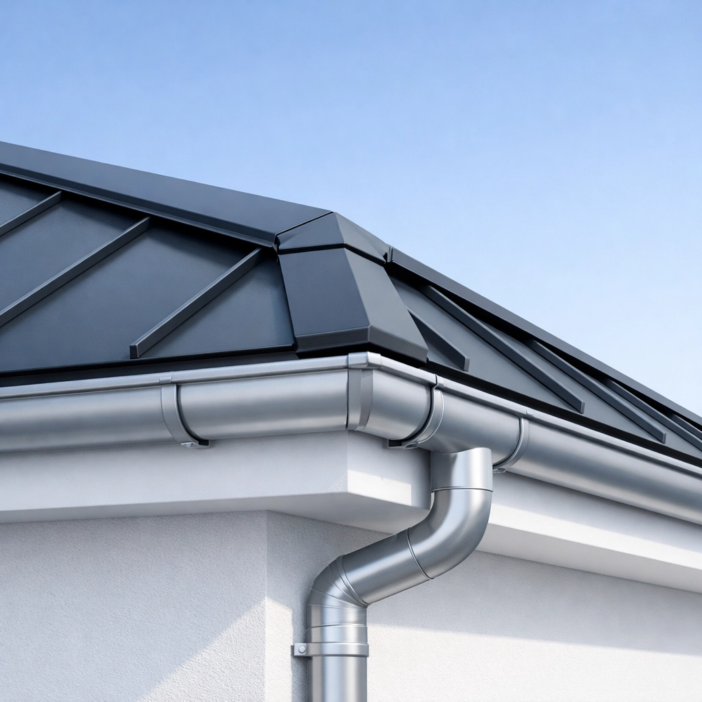 Expertly installed metal roof ridge and gutter system from professional roofers Sydney.