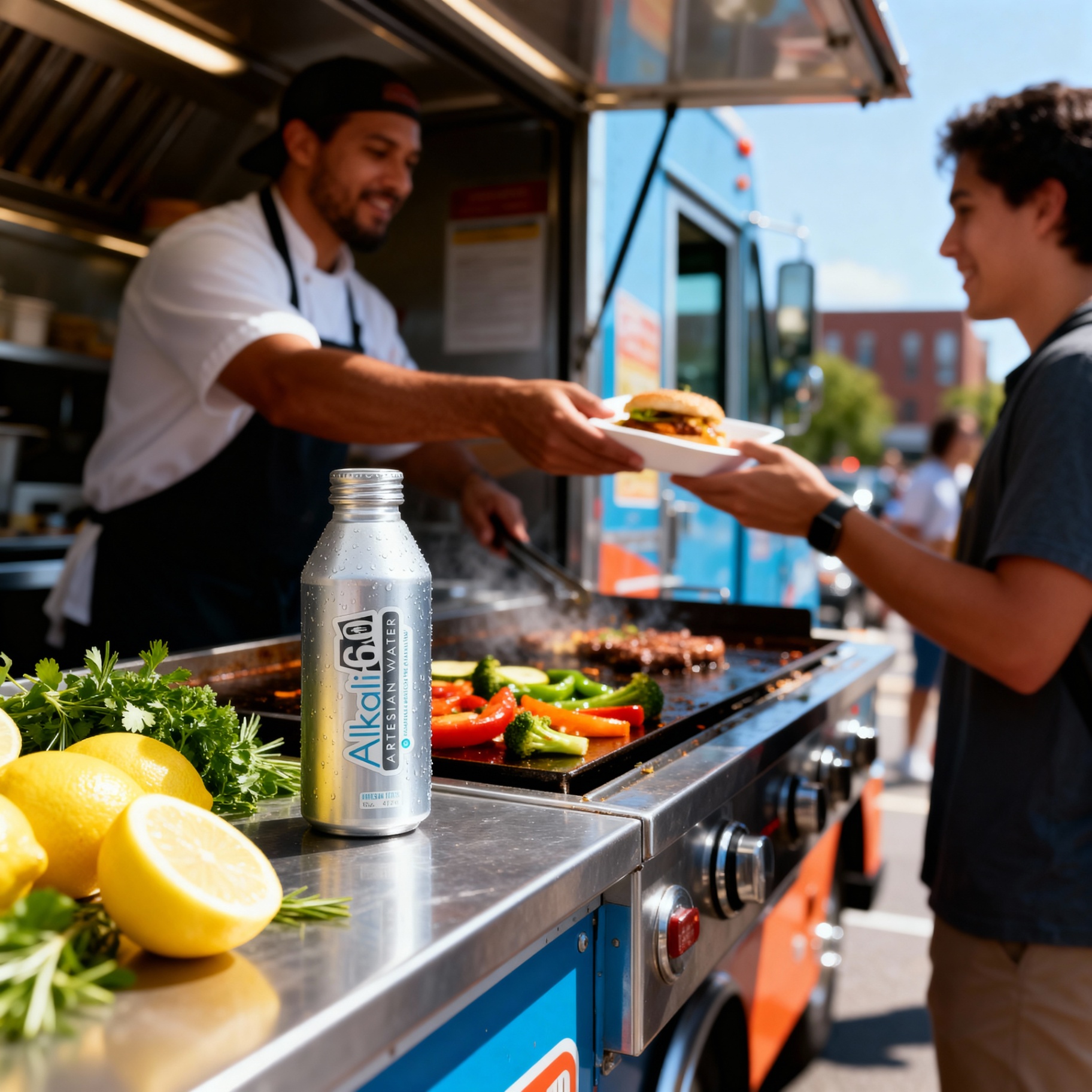 Alkali60 Artesian Water at Food Truck Event
