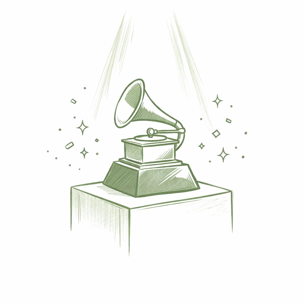 Grammy Award trophy representing Kim Petras's historic win as first openly trans artist