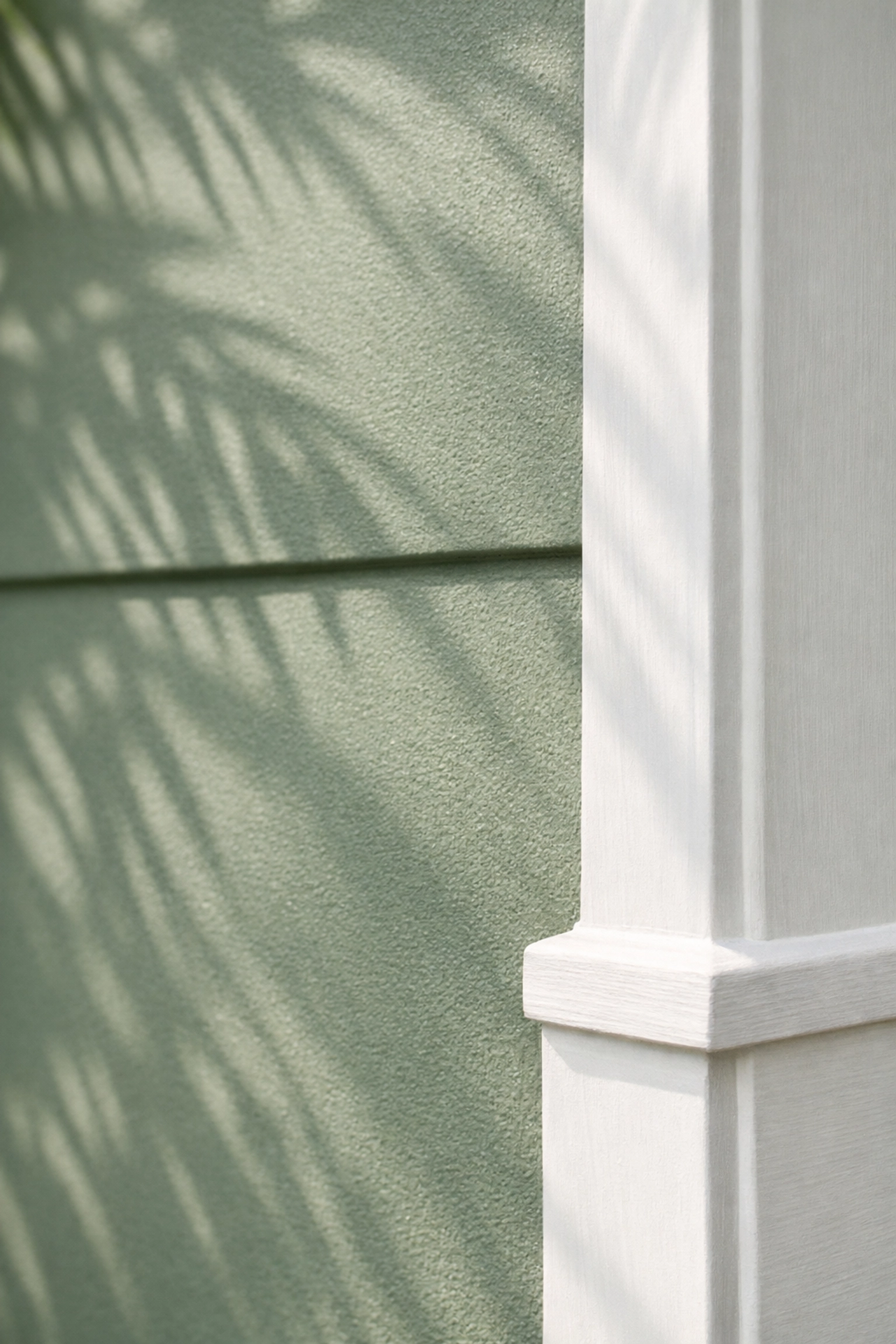 Sage green exterior paint with white trim on Orlando home
