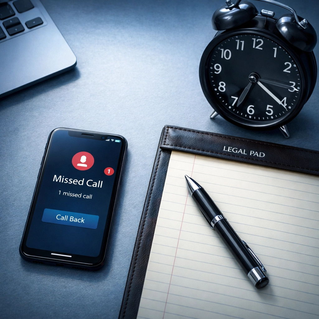 Contact DUI attorney immediately after Virginia Beach arrest - phone and notepad on desk