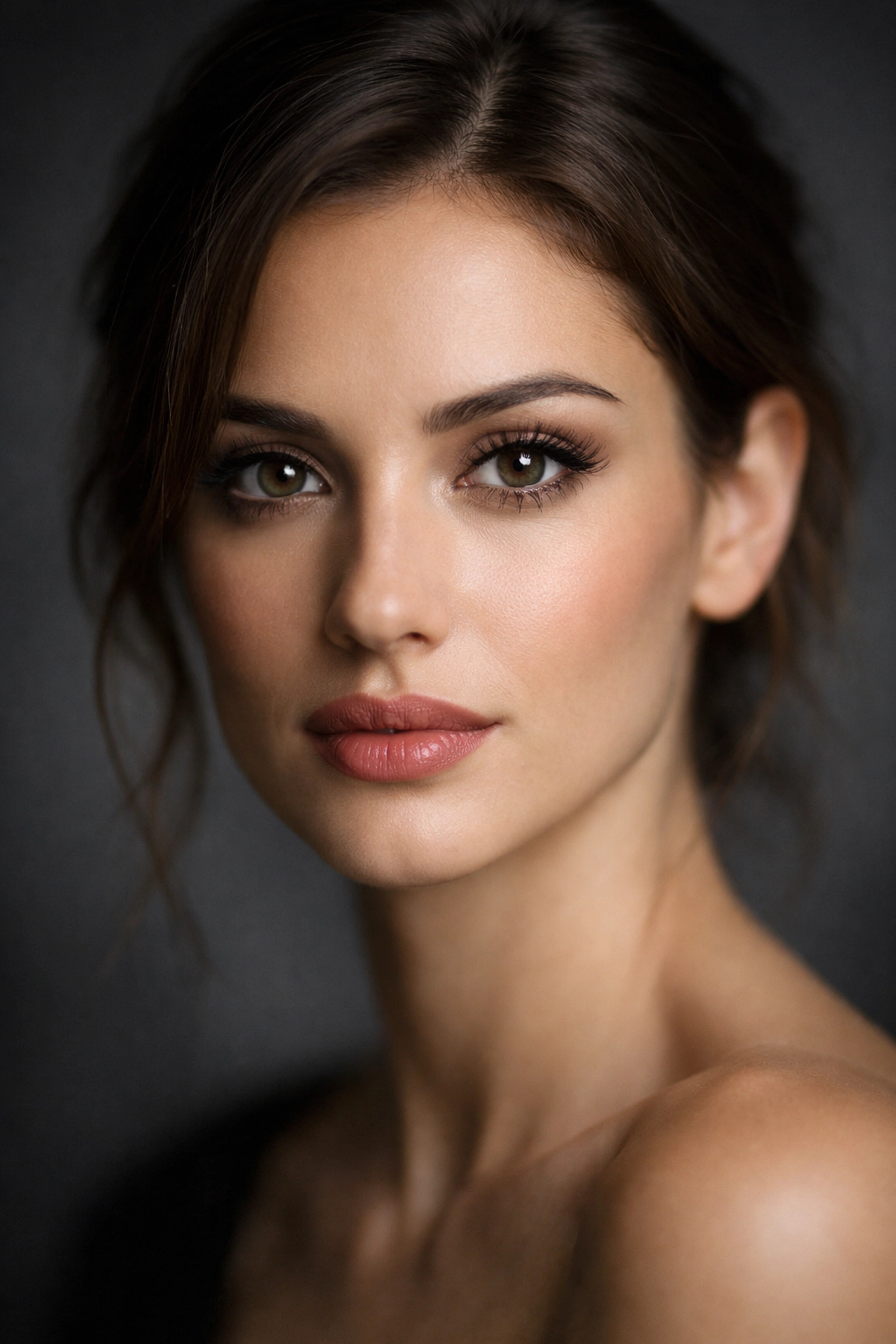 Professional studio portrait using portrait photography techniques to achieve shallow depth of field.