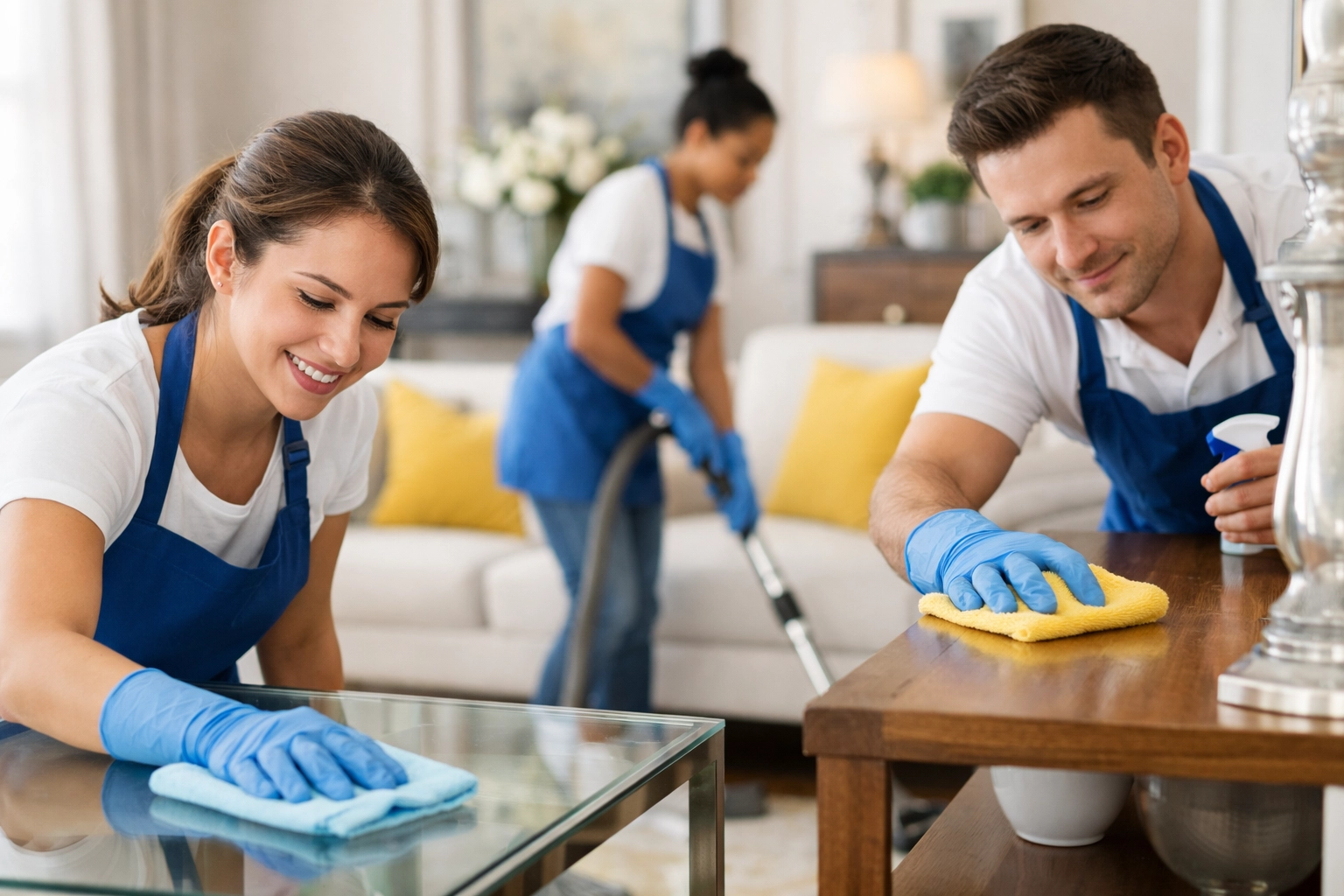The Cleaning Ninjas Inc team providing professional deep cleaning Milford services in a modern home.