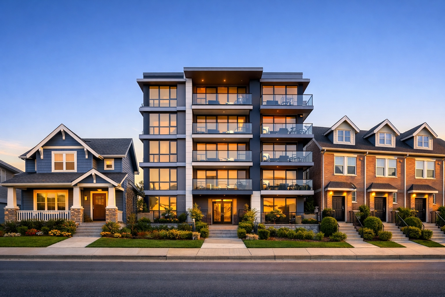 Florida residential properties including single-family home, condo, and townhouse