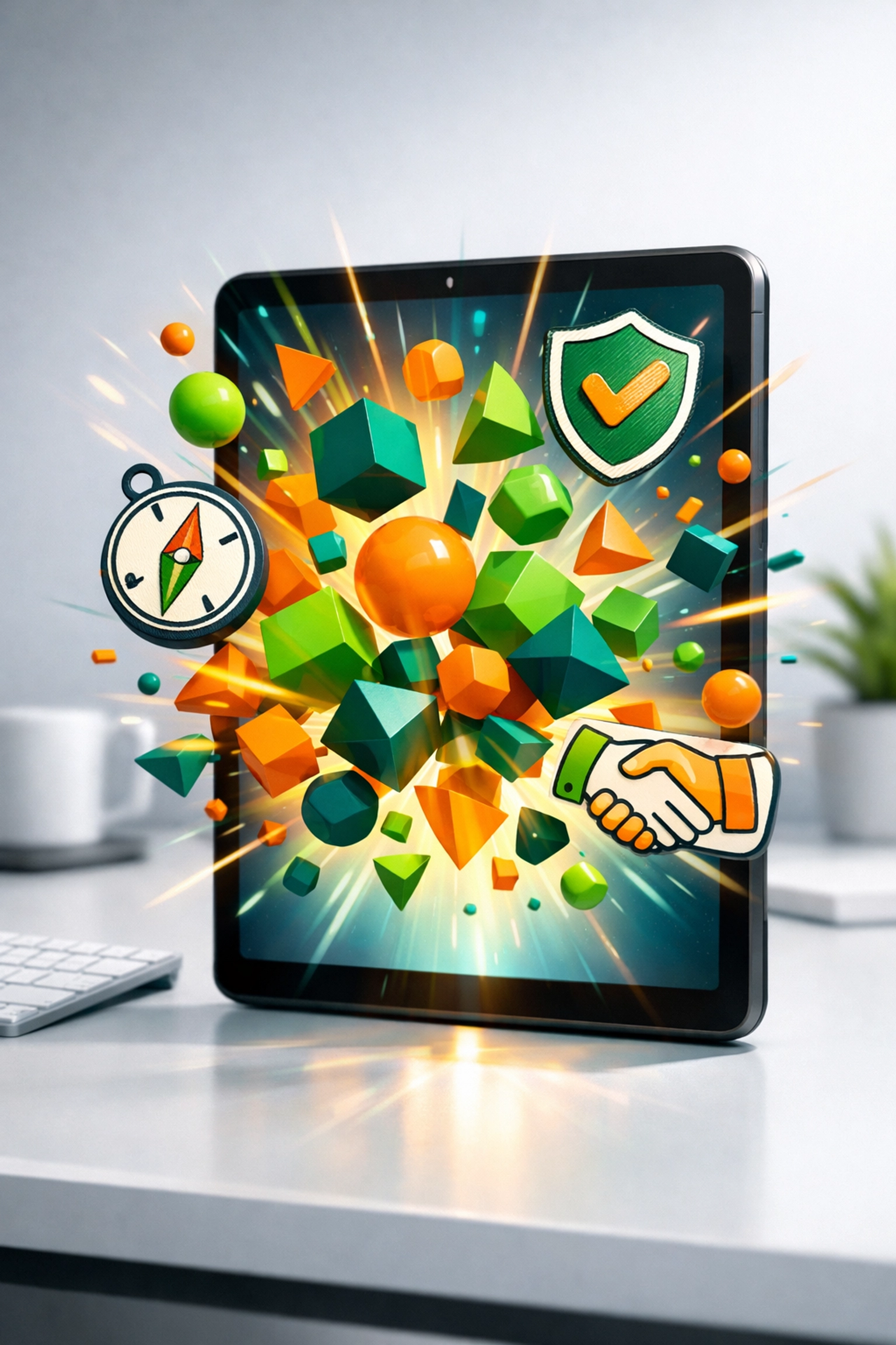 A tablet displaying diverse educational modules from the Complete Life Skills Platform to help children thrive.