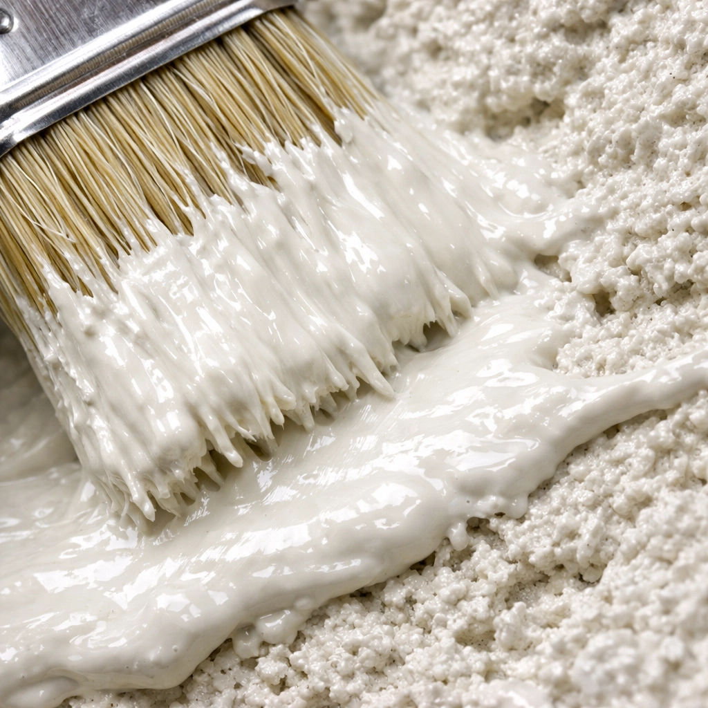 Thick elastomeric coating application for professional stucco repainting in Austin.