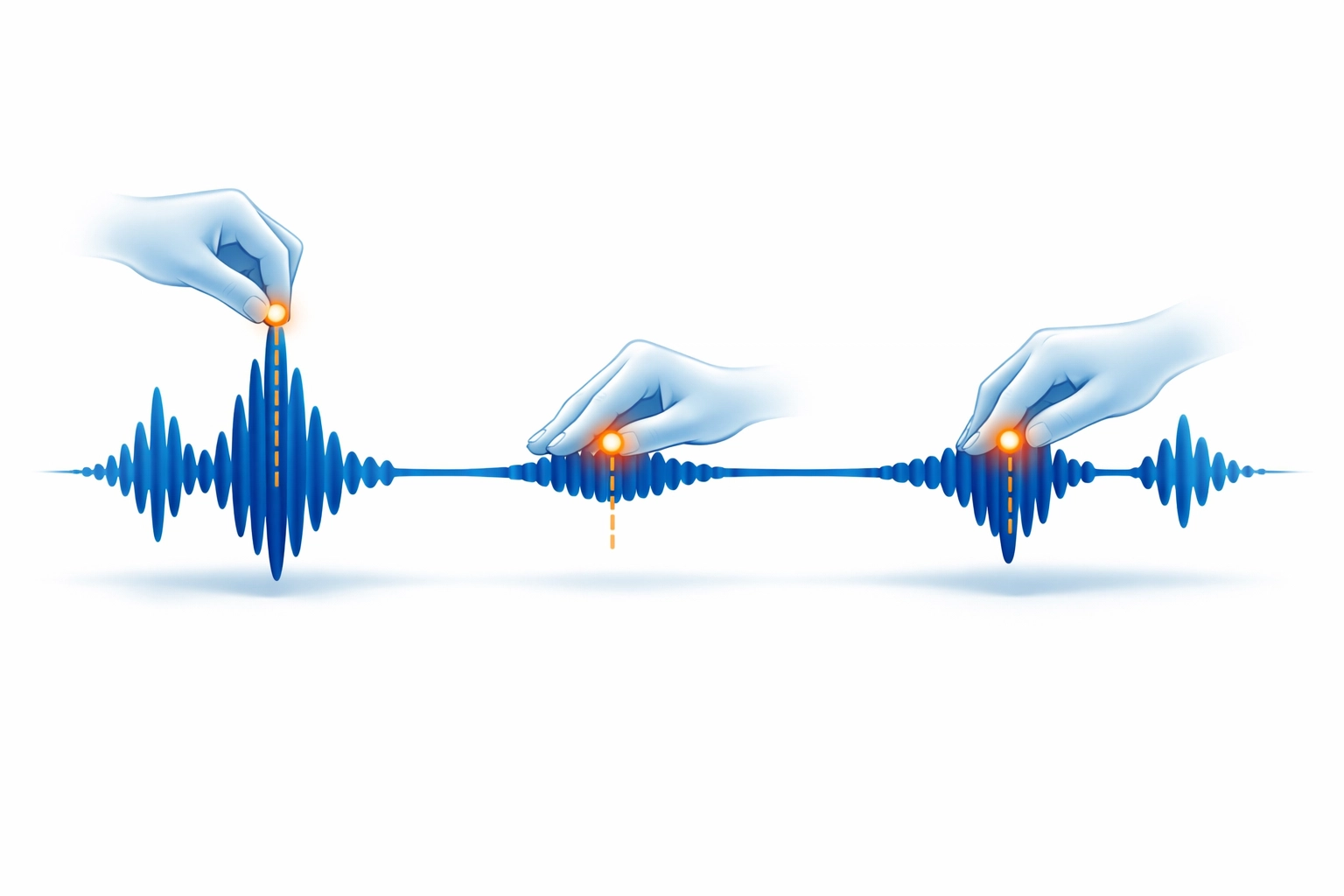 Vocal waveform with gain automation adjustments to balance volume levels