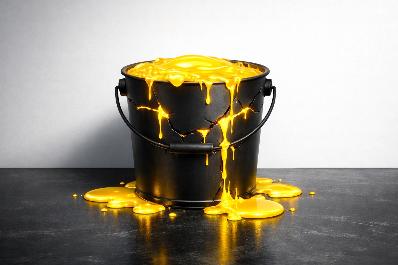 A leaking bucket symbolizing lost real estate leads and poor CRM lead management.