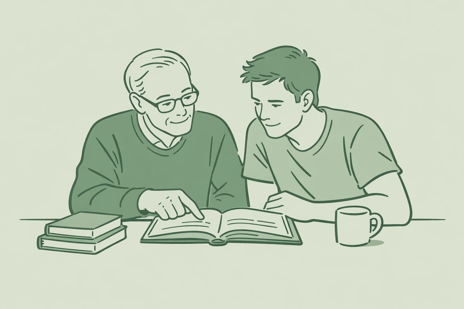 Age-gap gay couple sharing quiet moment demonstrating mutual respect and partnership