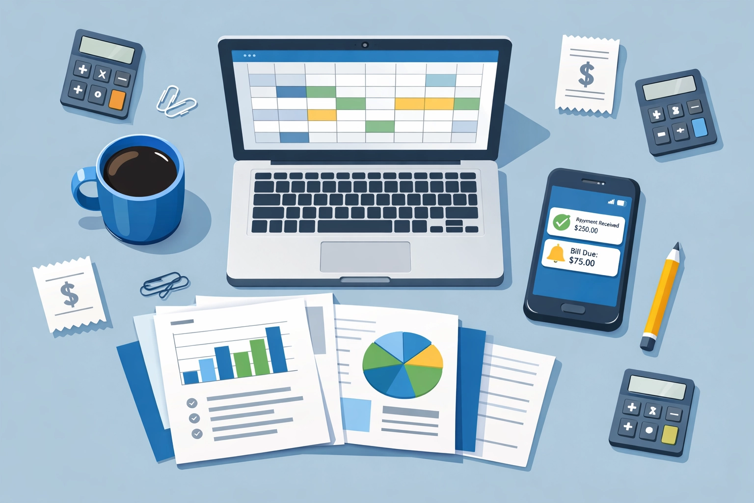 Tax planning workspace with payment app transactions and financial documents ready for filing