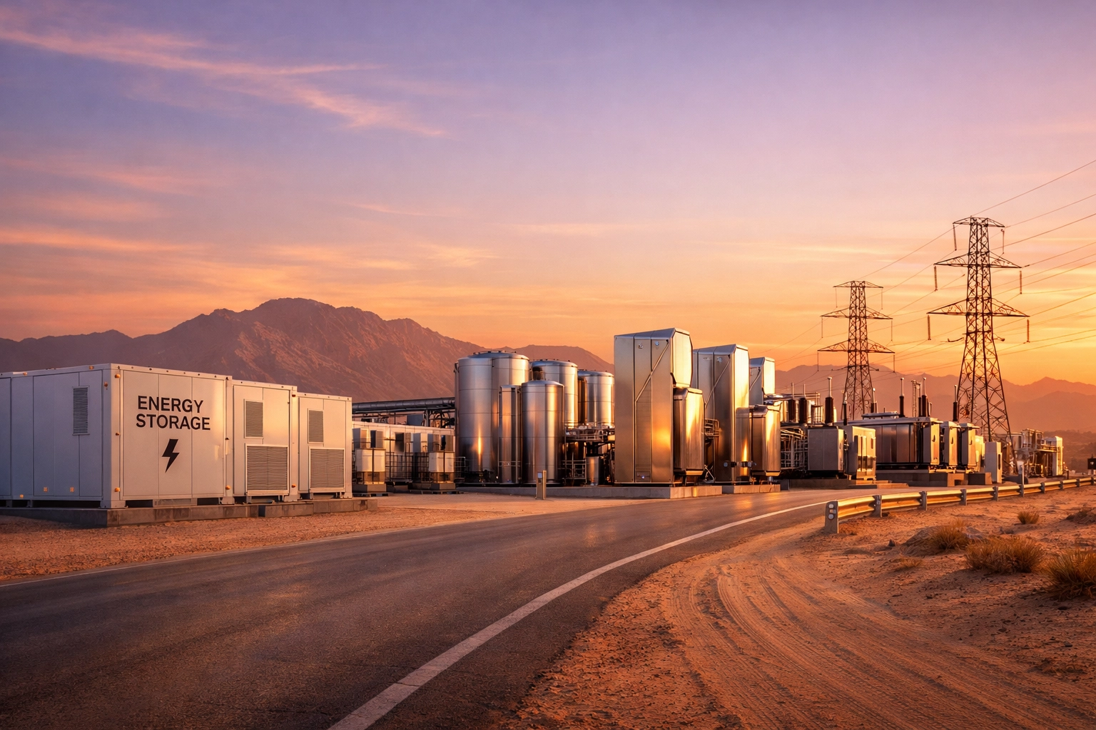 Modern energy storage facility in the Middle East desert, highlighting resilient energy infrastructure investments.