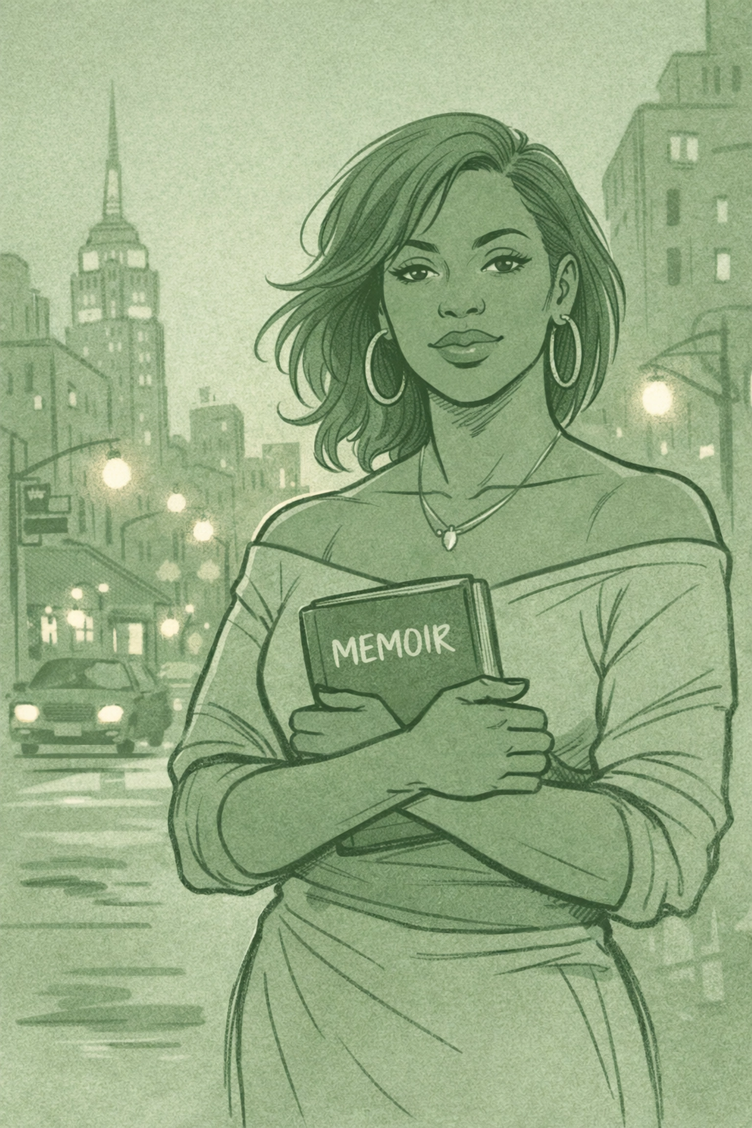 Trans woman holding memoir book on NYC street representing Janet Mock's journey and LGBTQ+ literature