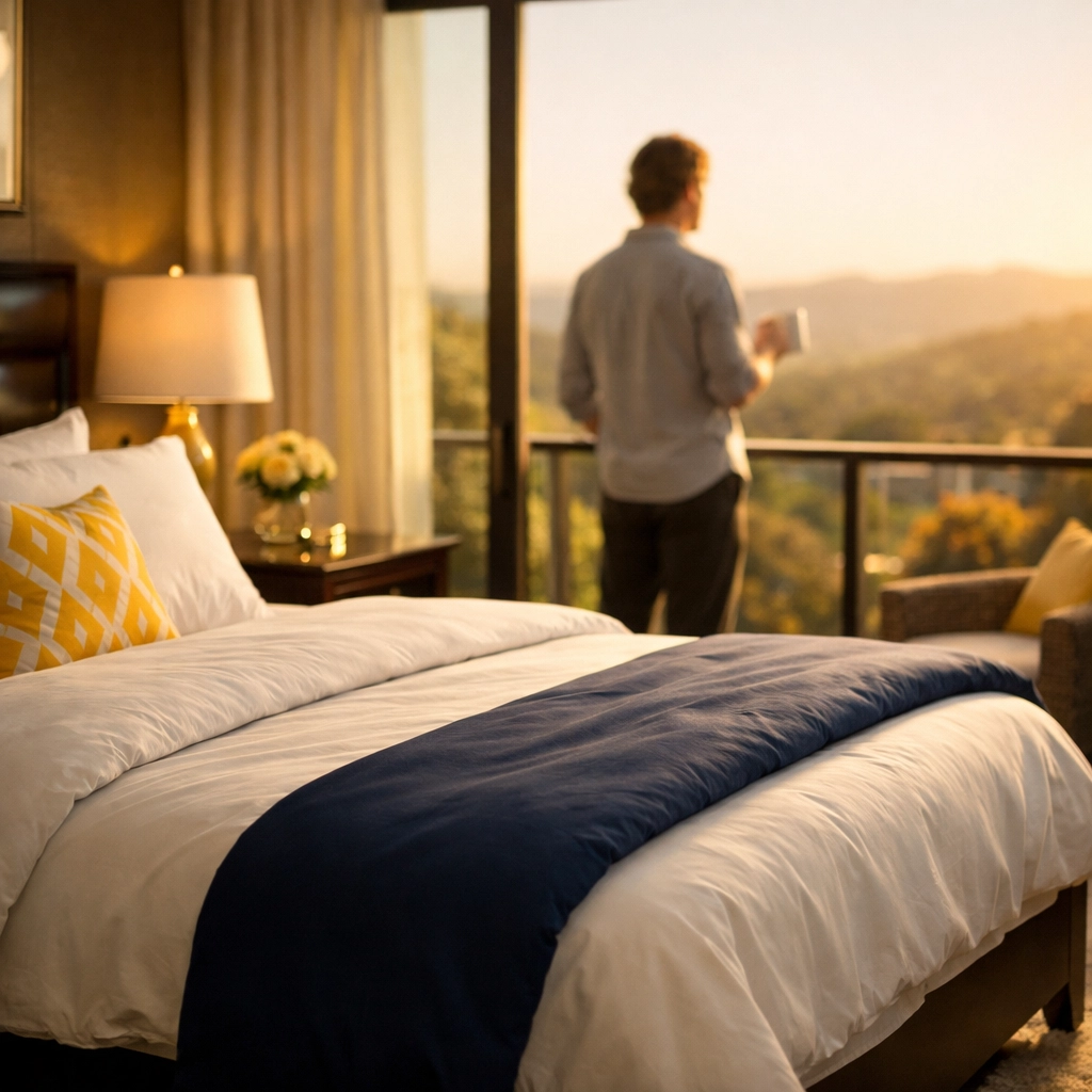 Spotless master bedroom in Milton after a luxury cleaning service, offering a tranquil and fresh atmosphere.
