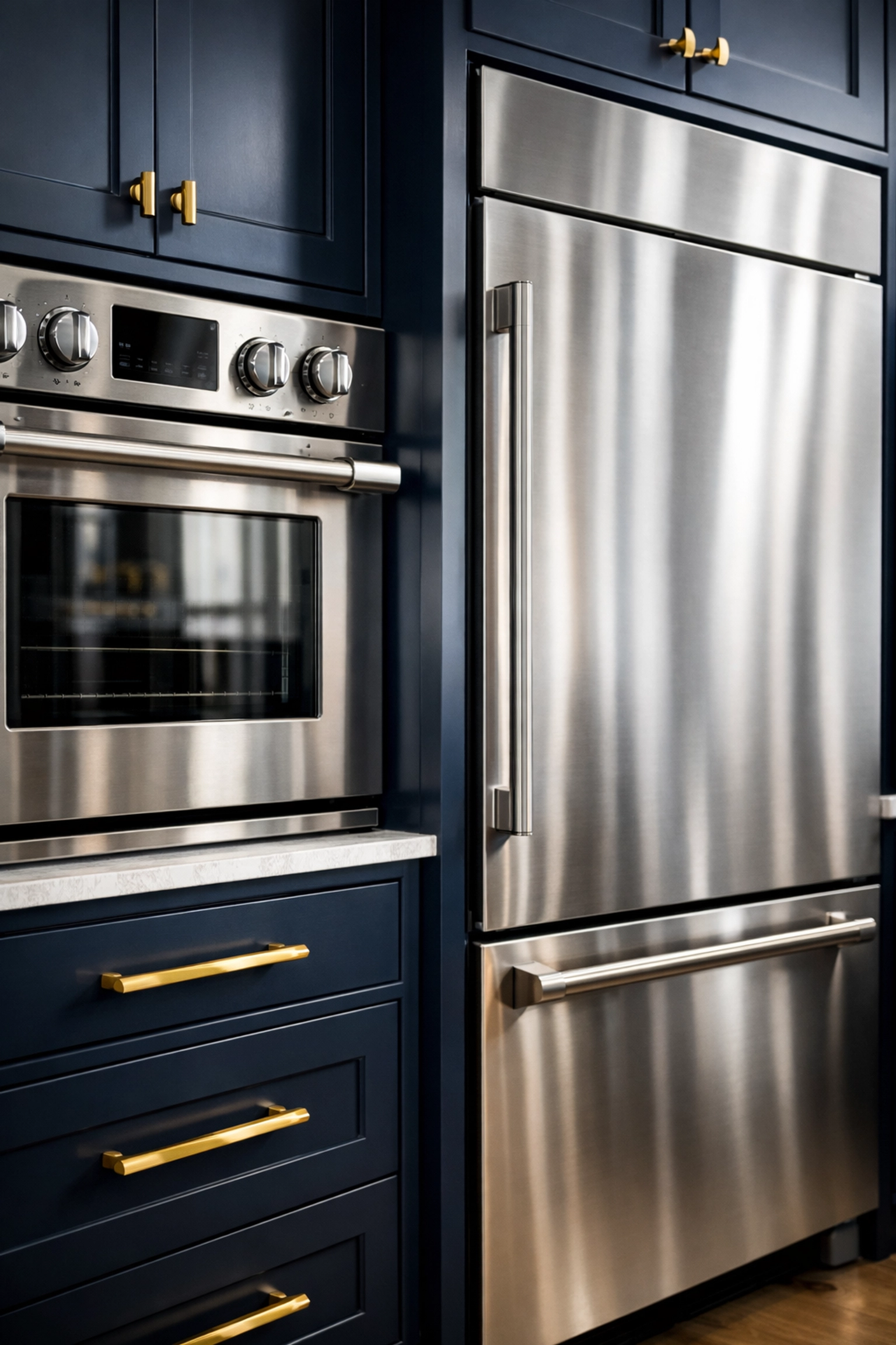 Shiny stainless steel appliances and kitchen surfaces cleaned by a move-out cleaning Worcester expert.