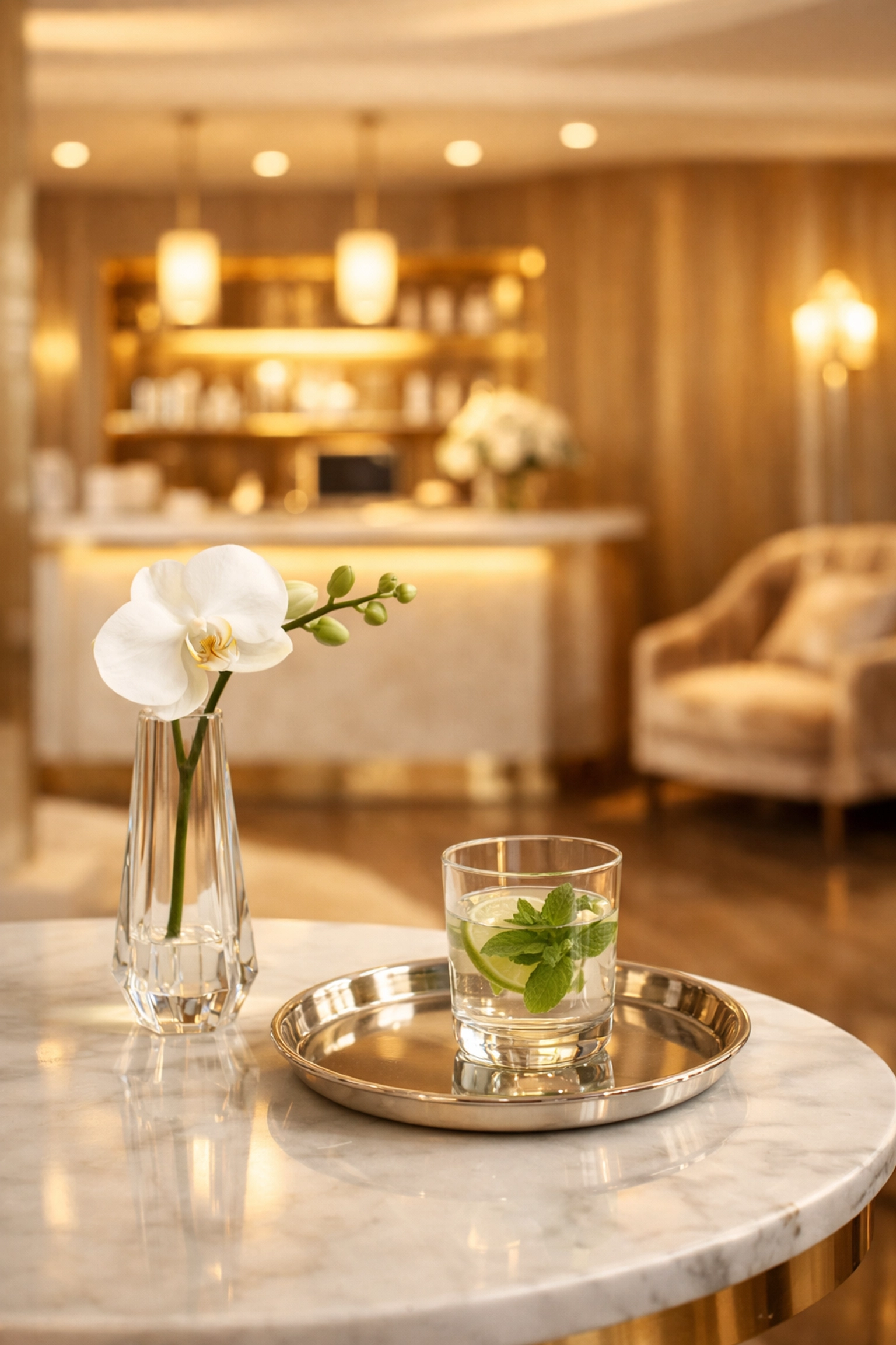 Luxuriöses Ambiente im Kosmetikstudio Wien 1010 für exklusive Gesichtsbehandlungen und Hautverjüngung.