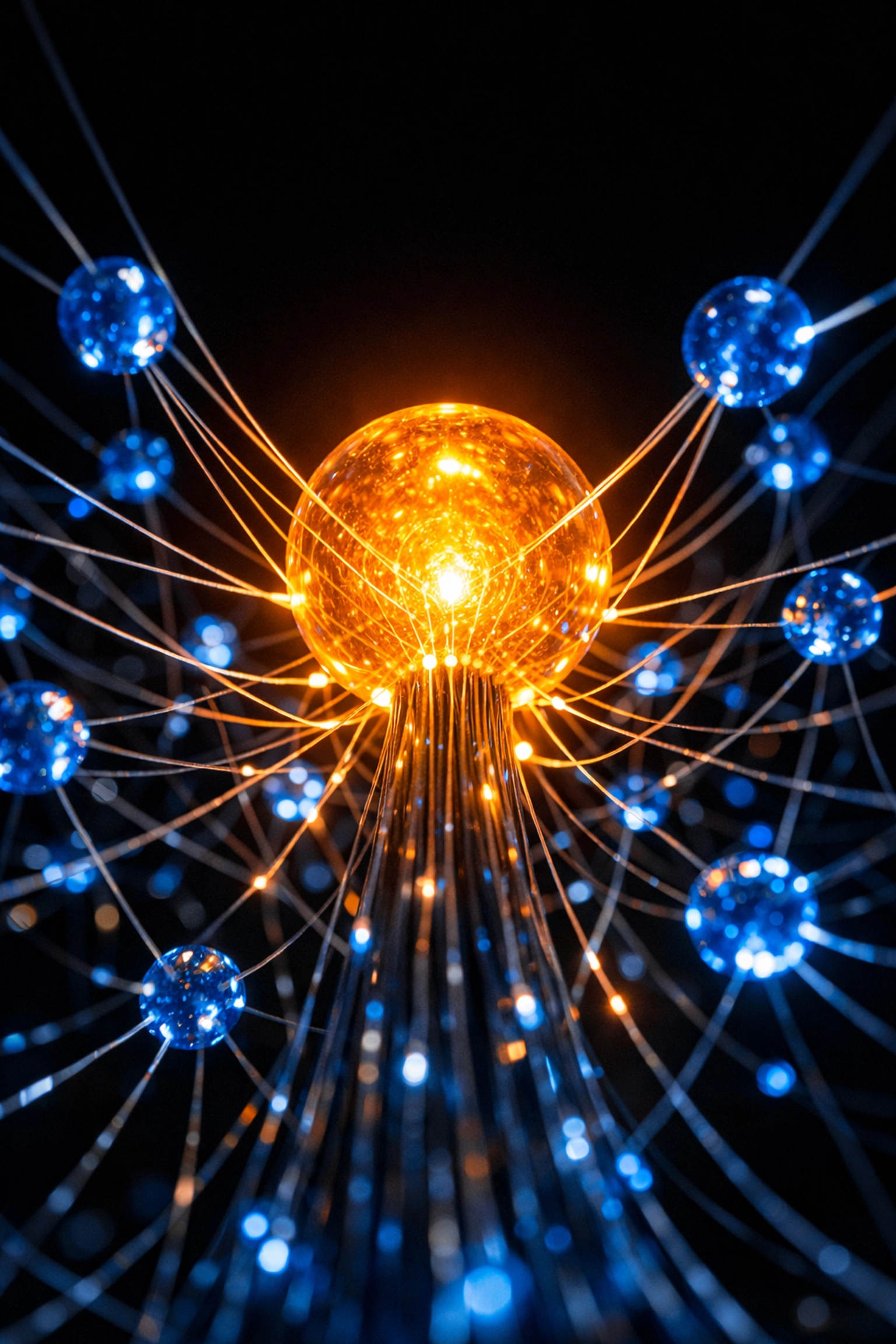 Abstract network visualization of content clusters and topical authority for search engine optimization.