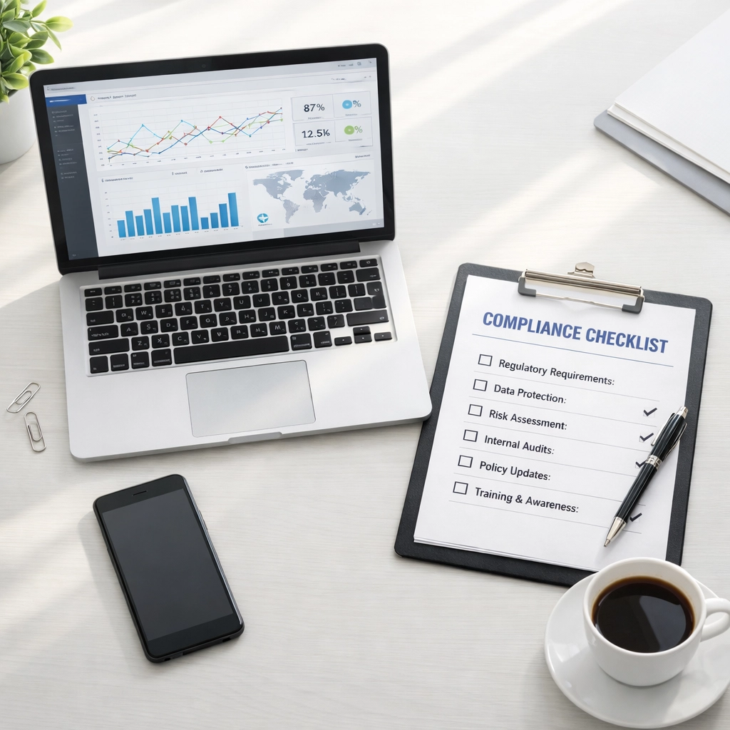 Compliance checklist and documentation workspace for addiction treatment marketing regulations