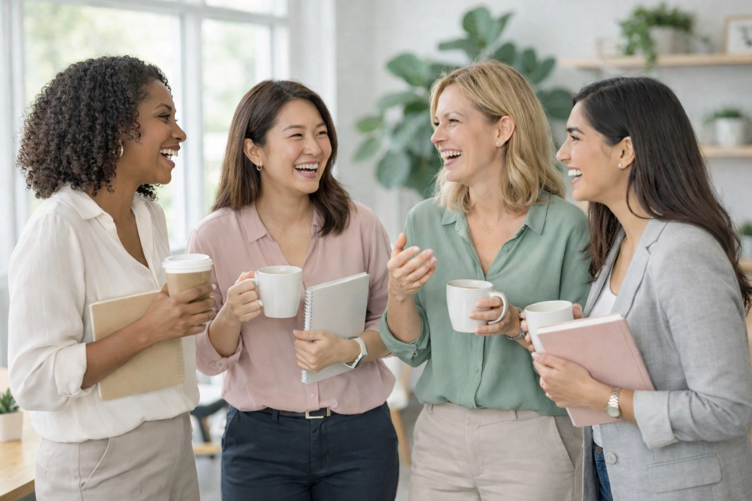 Women shaking hands after a successful business networking meeting