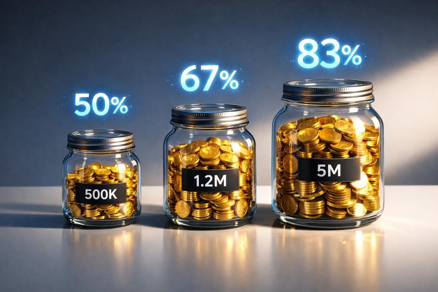 Crypto merchant fee savings visualization showing 50-83% cost reduction at different processing volumes