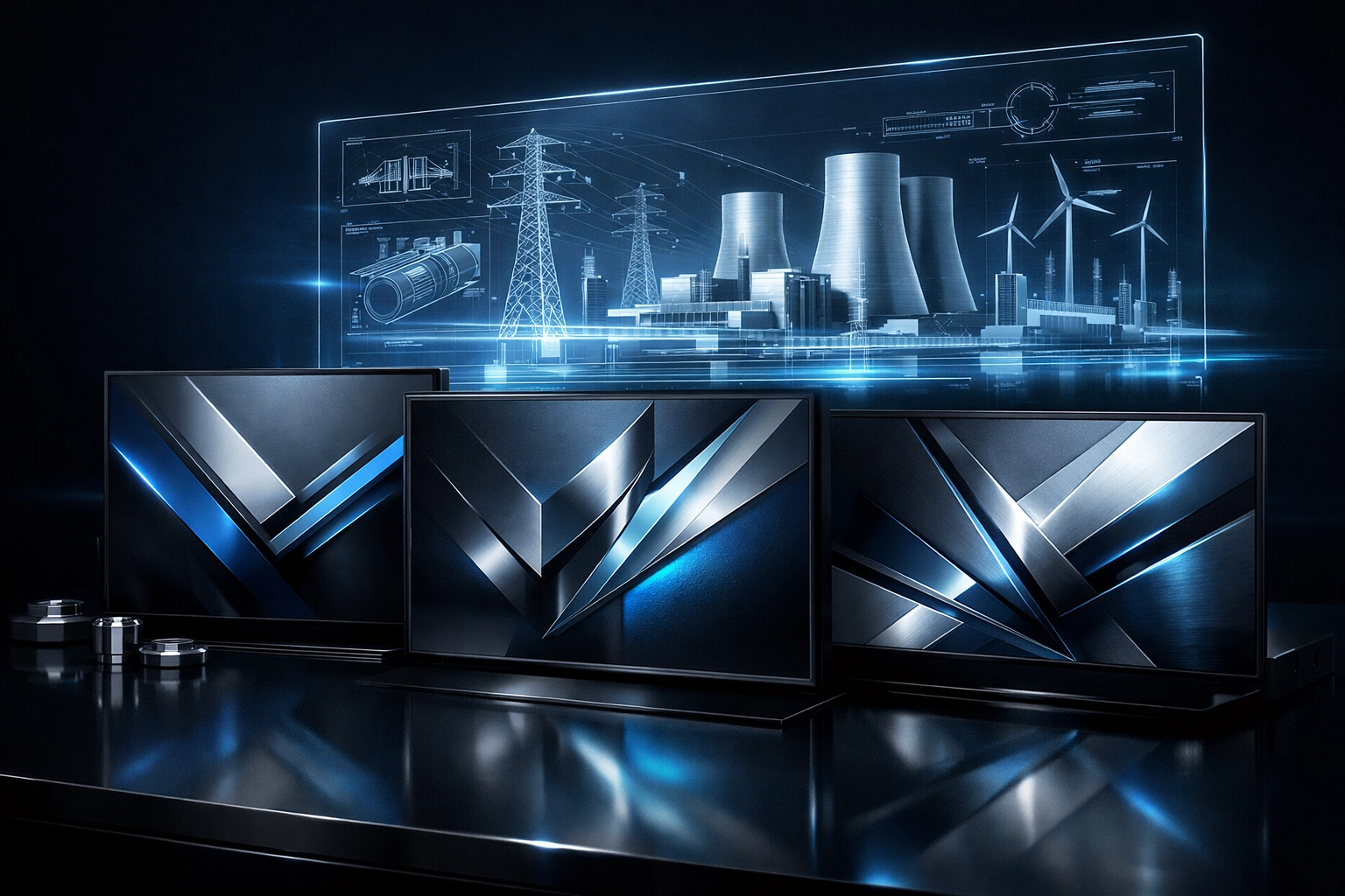 Interface technologique moderne illustrant la nouvelle charte graphique de RIDA TS en 2026.