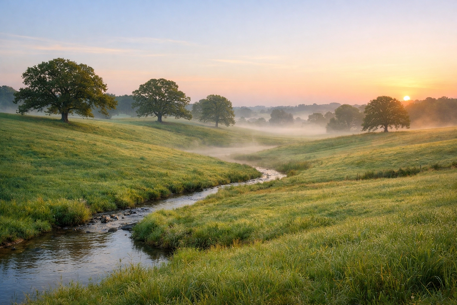 Rolling pastureland with natural drainage on Davidson NC horse property