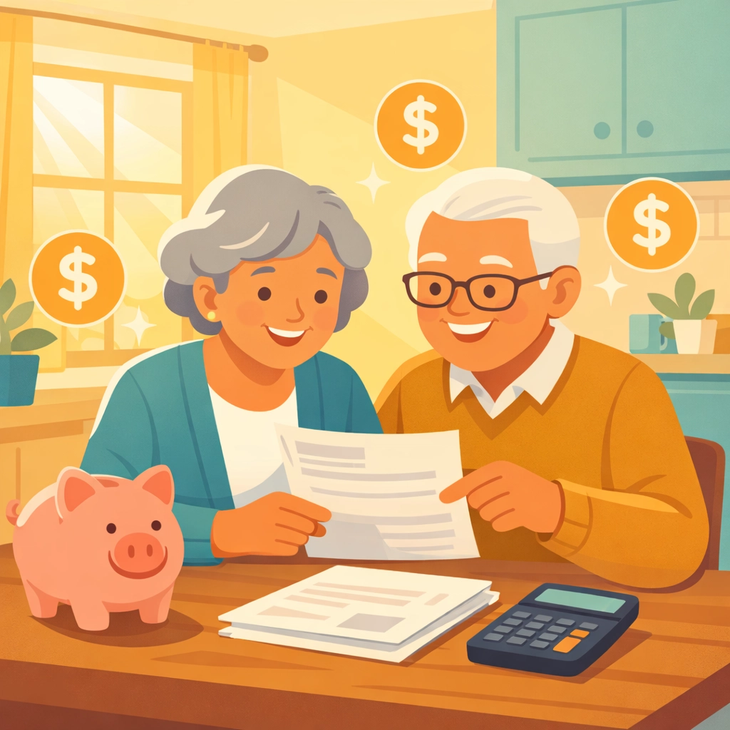 Senior couple planning taxes to maximize new 2026 deductions and tax savings
