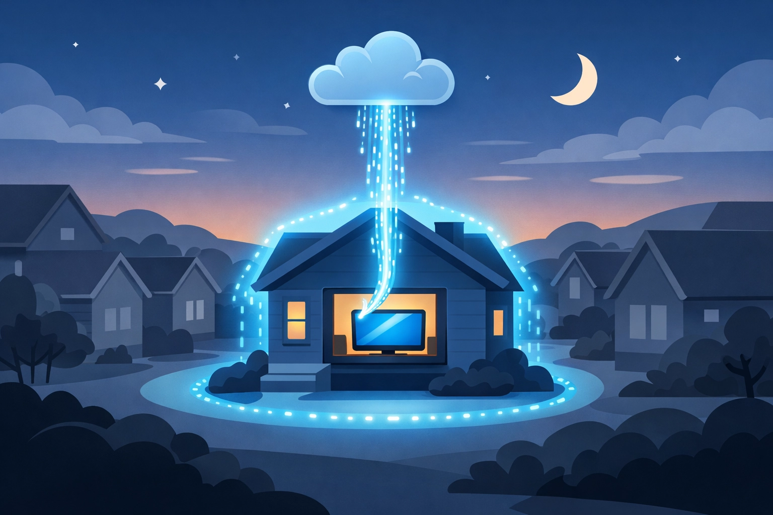 Illustration of precise voter targeting delivering political streaming ads to a specific household.