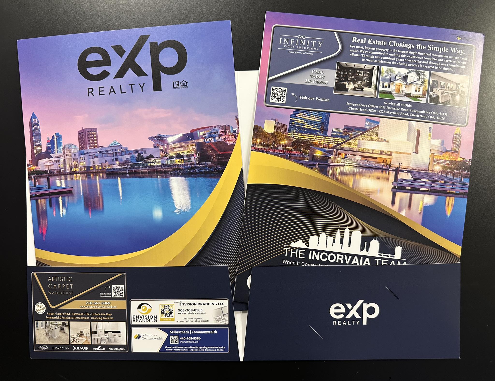 Custom real estate presentation folders for eXp Realty
