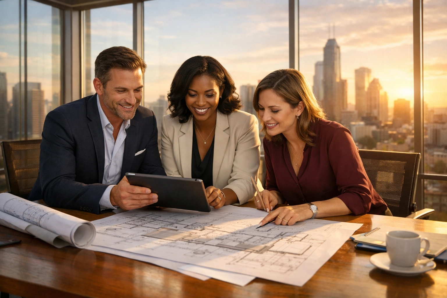 Diverse business owners discussing strategic alternatives to SBA loans for non-citizens in a boardroom