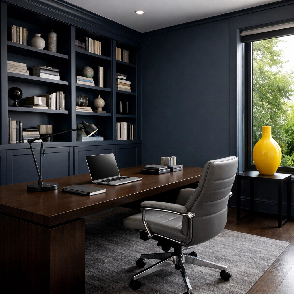 Modern home office showing the clean results of expert post construction cleaning in Franklin.