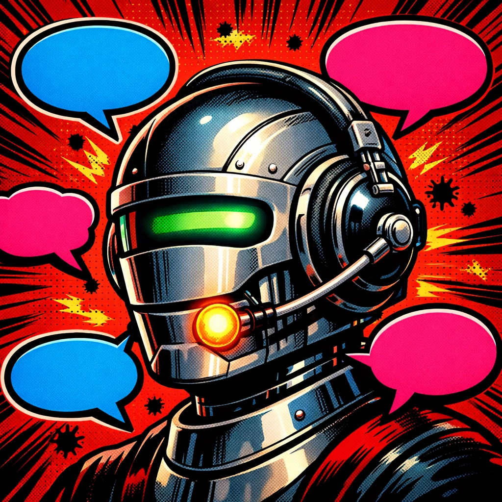 AI virtual assistant for business handling automated customer support with a headset.