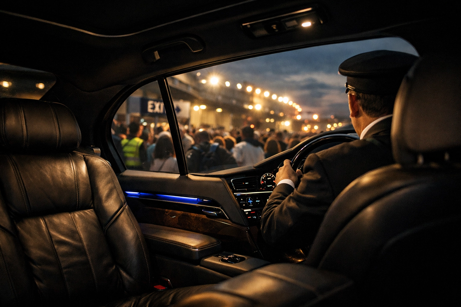 PRESS RELEASE: 7 Critical Super Bowl Transportation Mistakes Costing Companies $50K (And How to Fix Them) Premium corporate vehicle interior providing comfort while crowds exit Super Bowl stadium