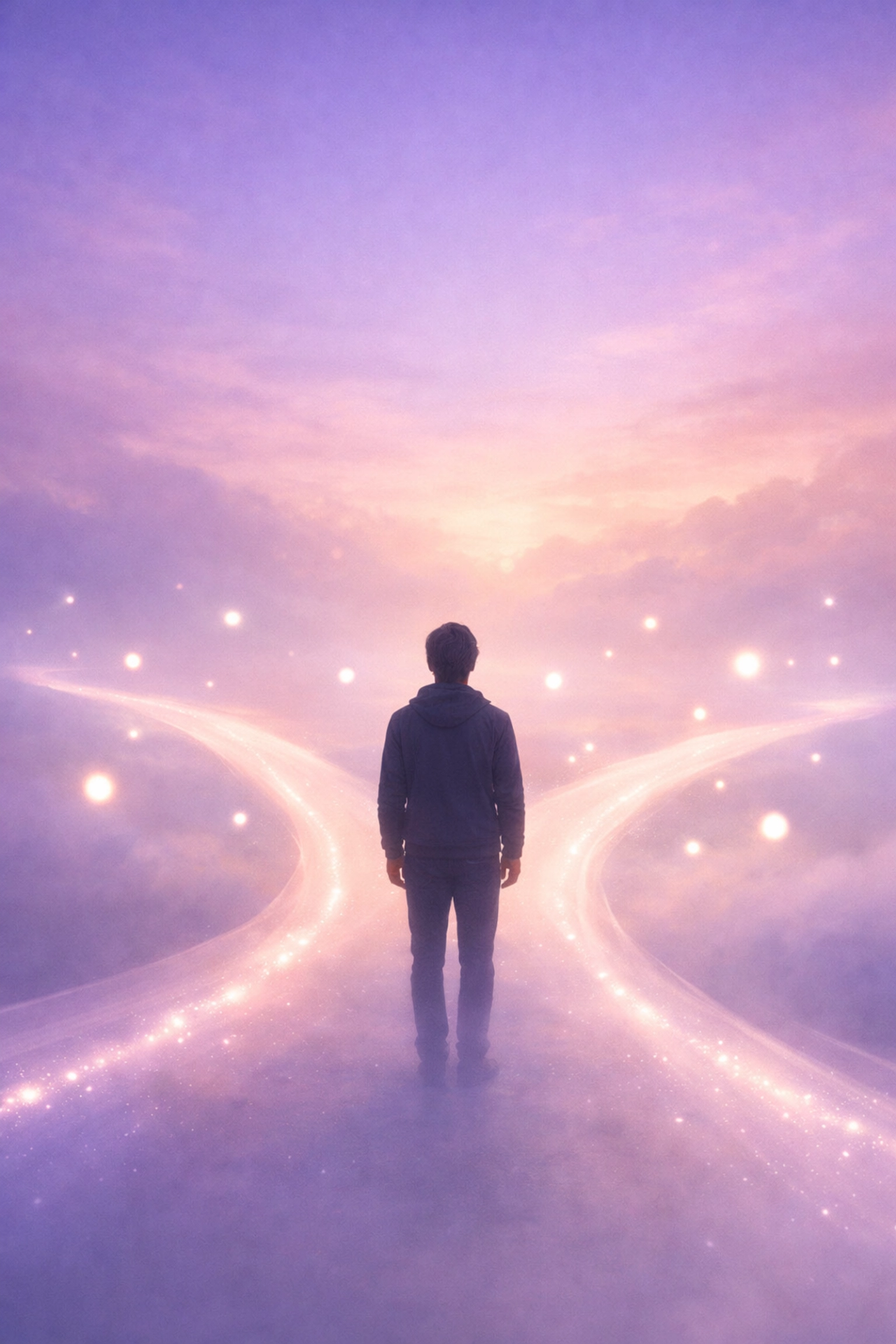 Person standing at crossroads representing the journey of building self-trust through brave choices