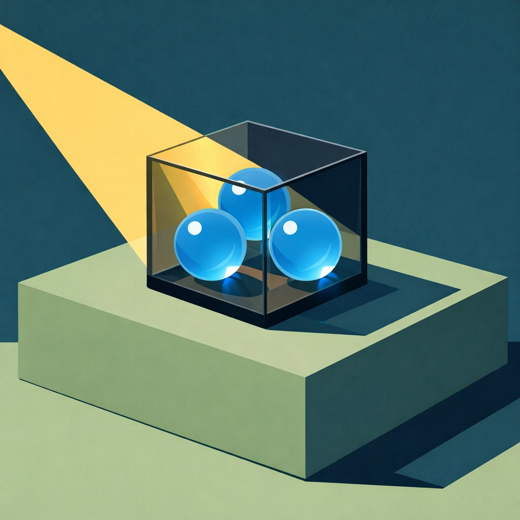 A transparent box illuminated to represent data transparency and avoiding the marketing analytics black box.