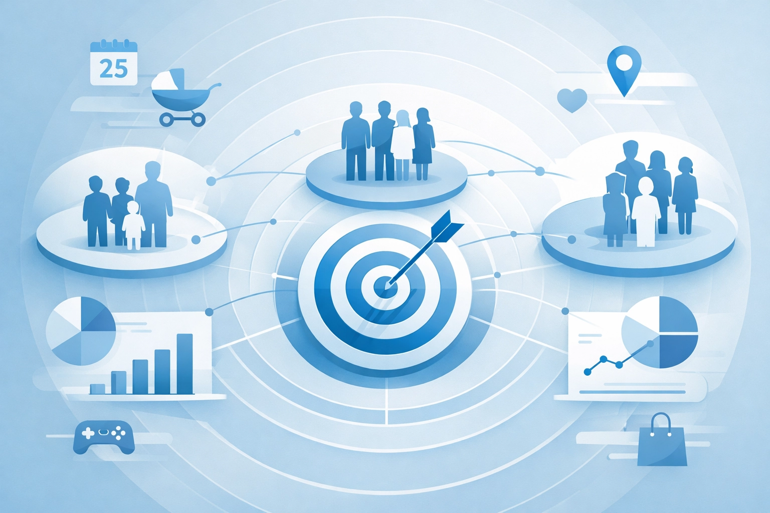 Digital audience targeting dashboard showing precise nonprofit supporter segmentation and data