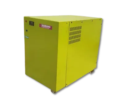Obairawo 100KVA Fuelless Generator (yellow industrial) by Obairawo Engineering, designed for heavy-duty commercial and industrial backup power.