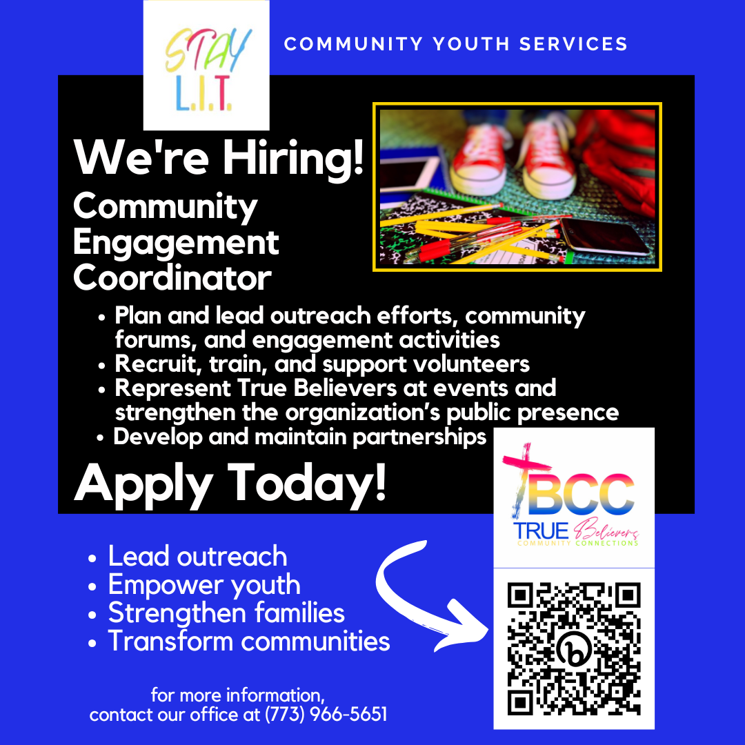 Community Engagement Coordinator Hiring Flyer