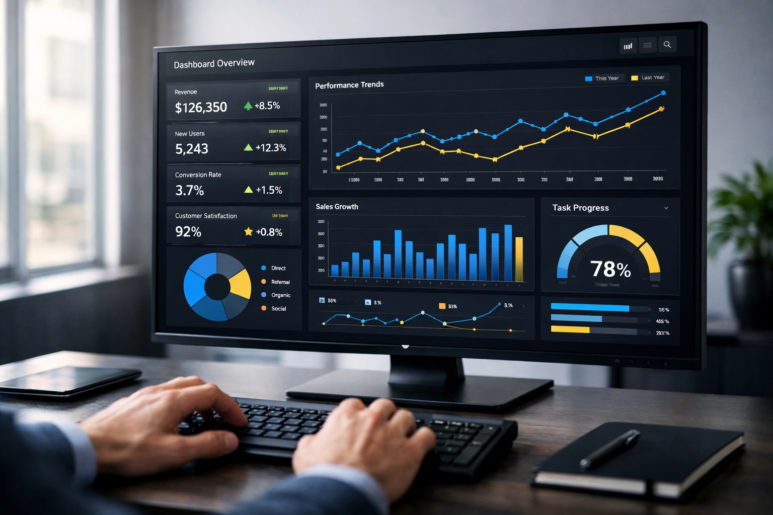 IT contract performance monitoring dashboard displaying KPIs and vendor management metrics