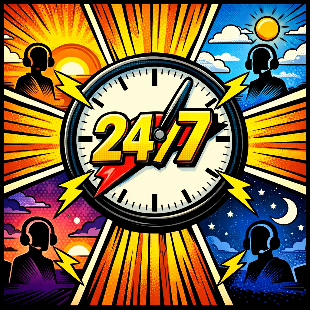24/7 AI customer support operating across global time zones in real-time