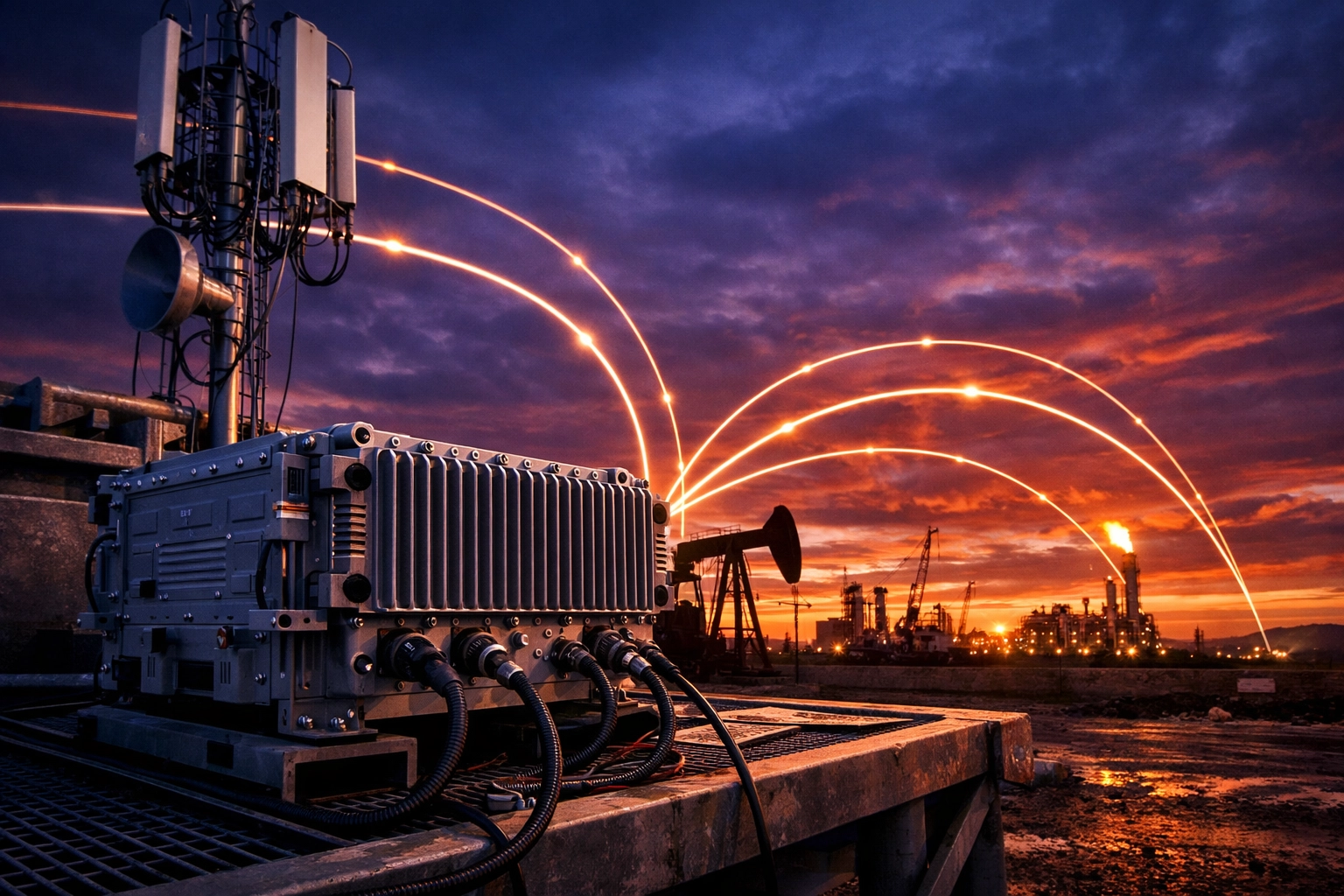 Industrial telecommunications terminal connecting smart city and construction technology on a global scale.